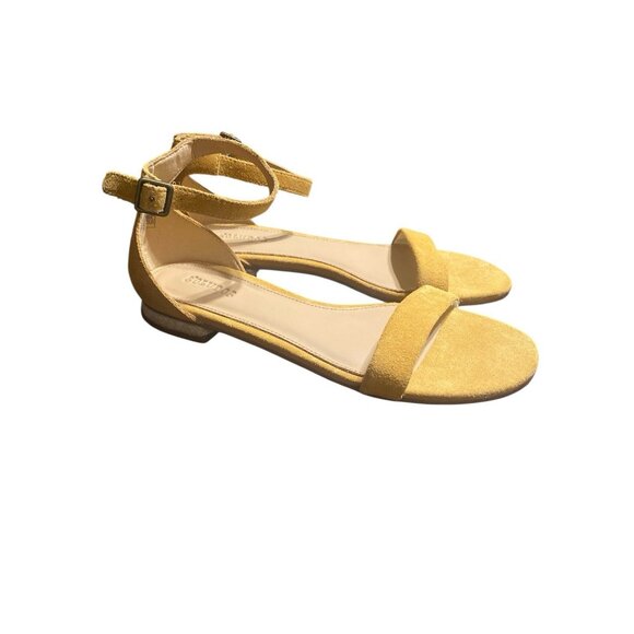 Soludos Sandals Women Size 7 Yellow Suede Strappy Flats - Picture 3 of 6